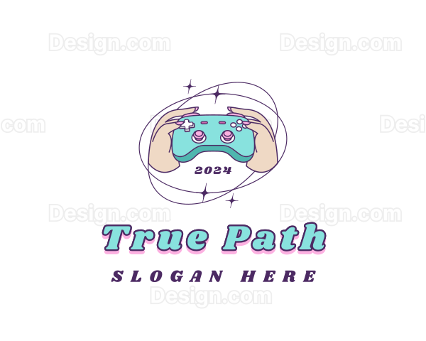 Retro Female Gamer Logo