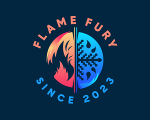 Ice Flame Air Conditioning logo design