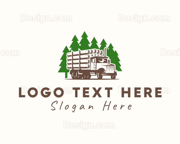Forest Logging Truck Logo
