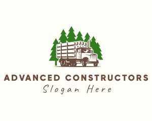 Forest Logging Truck logo design