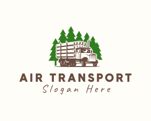 Forest Logging Truck logo design