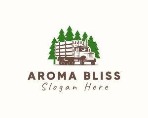 Forest Logging Truck logo design