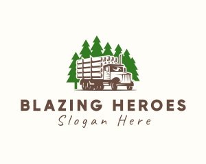 Forest Logging Truck logo design