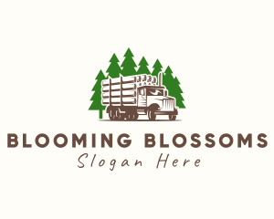 Forest Logging Truck logo design