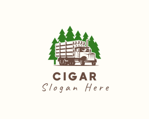 Forest Logging Truck logo design