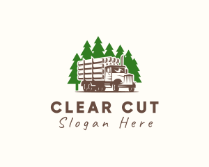 Forest Logging Truck logo design