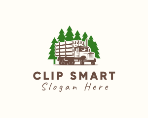 Forest Logging Truck logo design