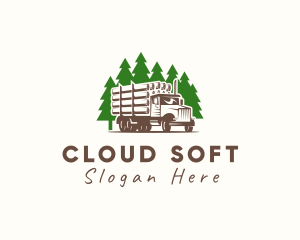 Forest Logging Truck logo design