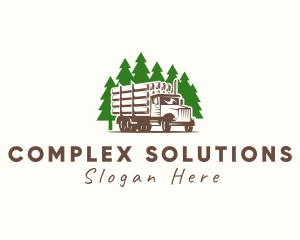 Forest Logging Truck logo design