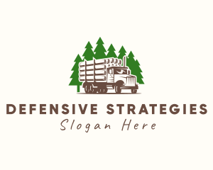 Forest Logging Truck logo design