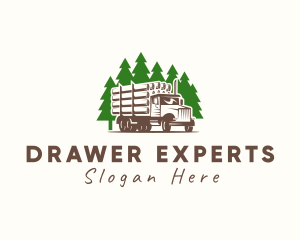 Forest Logging Truck logo design