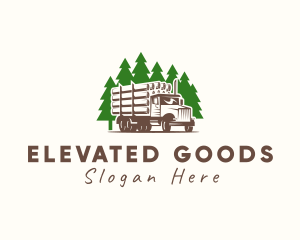 Forest Logging Truck logo design