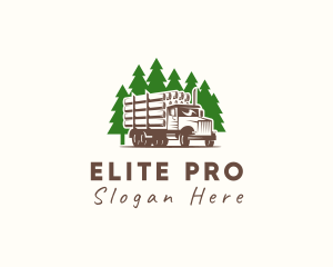 Forest Logging Truck logo design