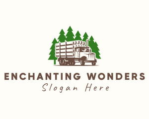 Forest Logging Truck logo design