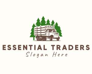 Forest Logging Truck logo design