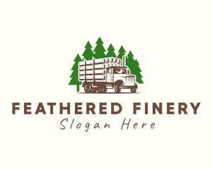 Forest Logging Truck logo design