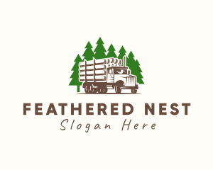 Forest Logging Truck logo design