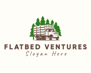 Forest Logging Truck logo design