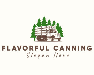 Forest Logging Truck logo design