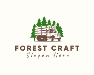 Forest Logging Truck logo design