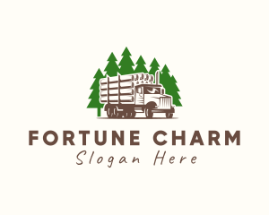 Forest Logging Truck logo design