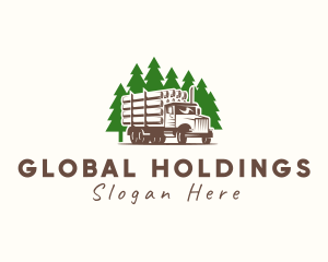 Forest Logging Truck logo design