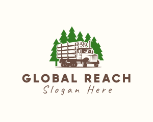 Forest Logging Truck logo design