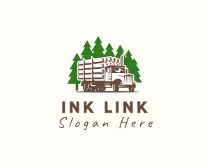 Forest Logging Truck logo design