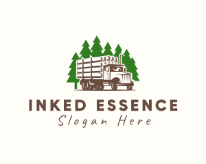 Forest Logging Truck logo design