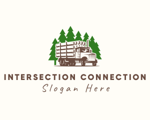 Forest Logging Truck logo design