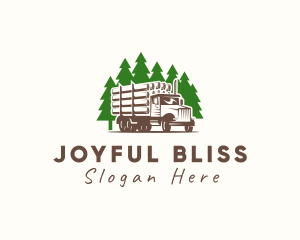 Forest Logging Truck logo design