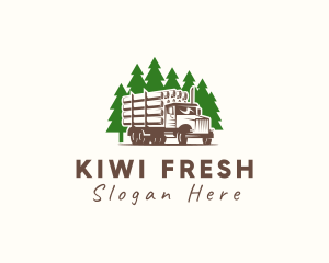 Forest Logging Truck logo design