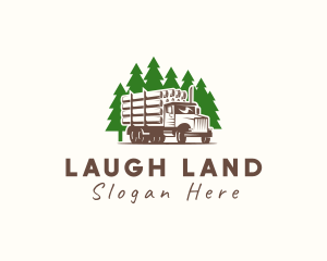 Forest Logging Truck logo design