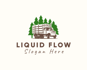 Forest Logging Truck logo design