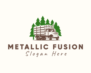 Forest Logging Truck logo design