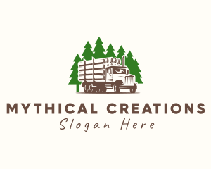 Forest Logging Truck logo design