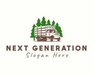 Forest Logging Truck logo design