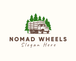 Forest Logging Truck logo design