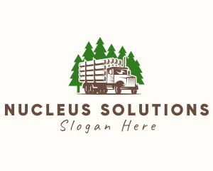 Forest Logging Truck logo design