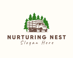 Forest Logging Truck logo design