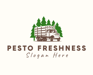 Forest Logging Truck logo design