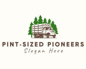 Forest Logging Truck logo design