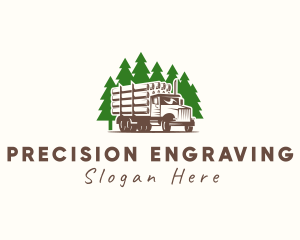 Forest Logging Truck logo design