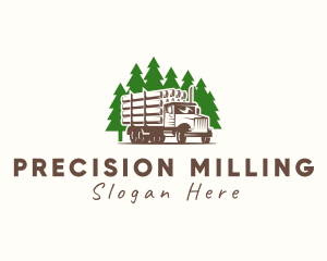 Forest Logging Truck logo design