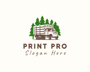 Forest Logging Truck logo design