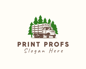 Forest Logging Truck logo design