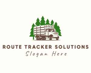 Forest Logging Truck logo design