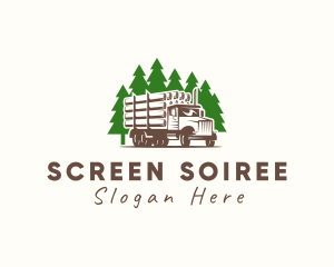 Forest Logging Truck logo design