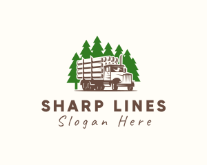 Forest Logging Truck logo design