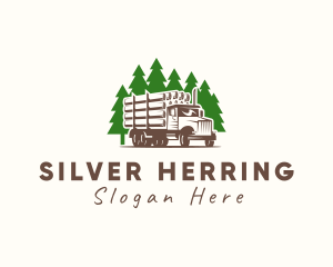 Forest Logging Truck logo design